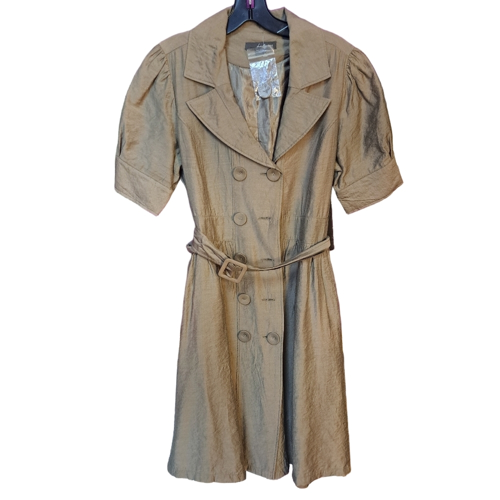 Twenty-One Elegant Tan Double-Breasted Jacket Dress.